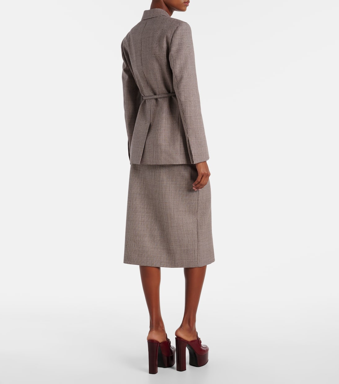 Blazer Double G en laine à carreaux | Gucci