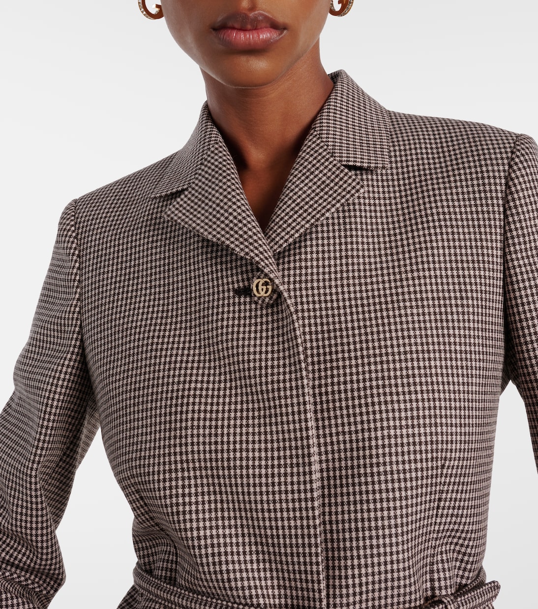 Blazer Double G en laine à carreaux | Gucci