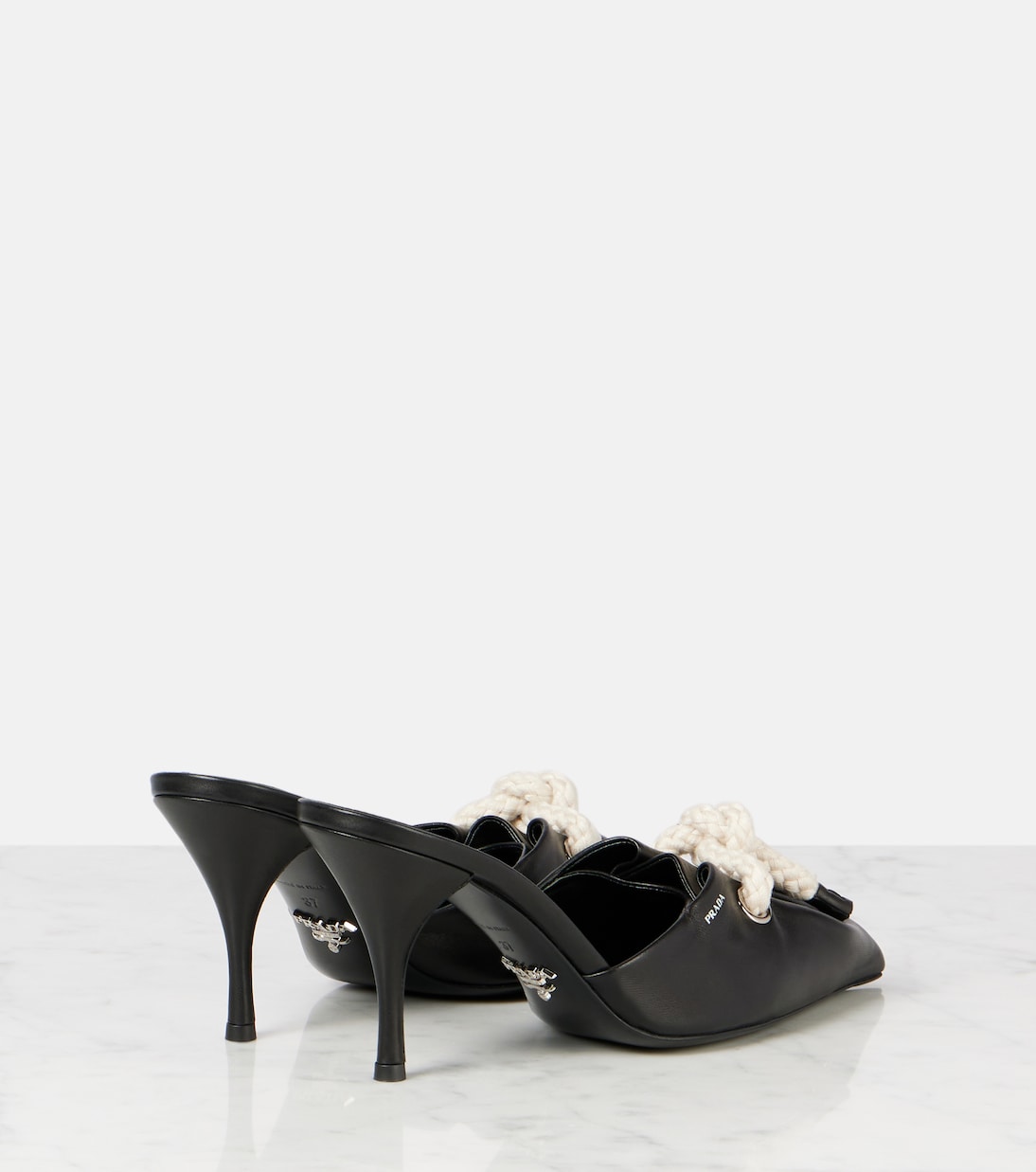 Logo leather mules | Prada
