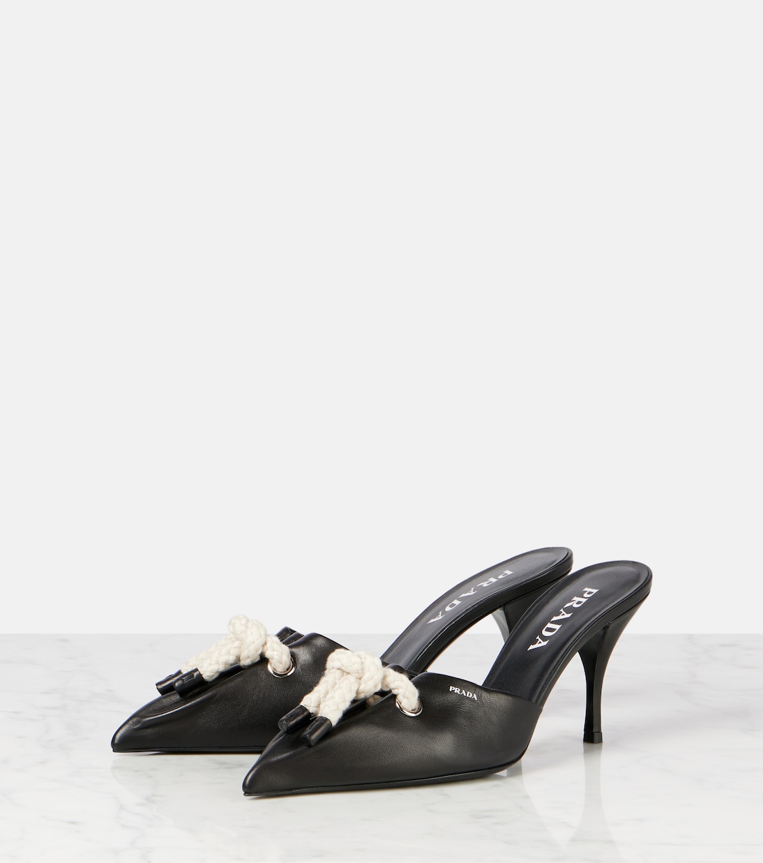 Logo leather mules | Prada
