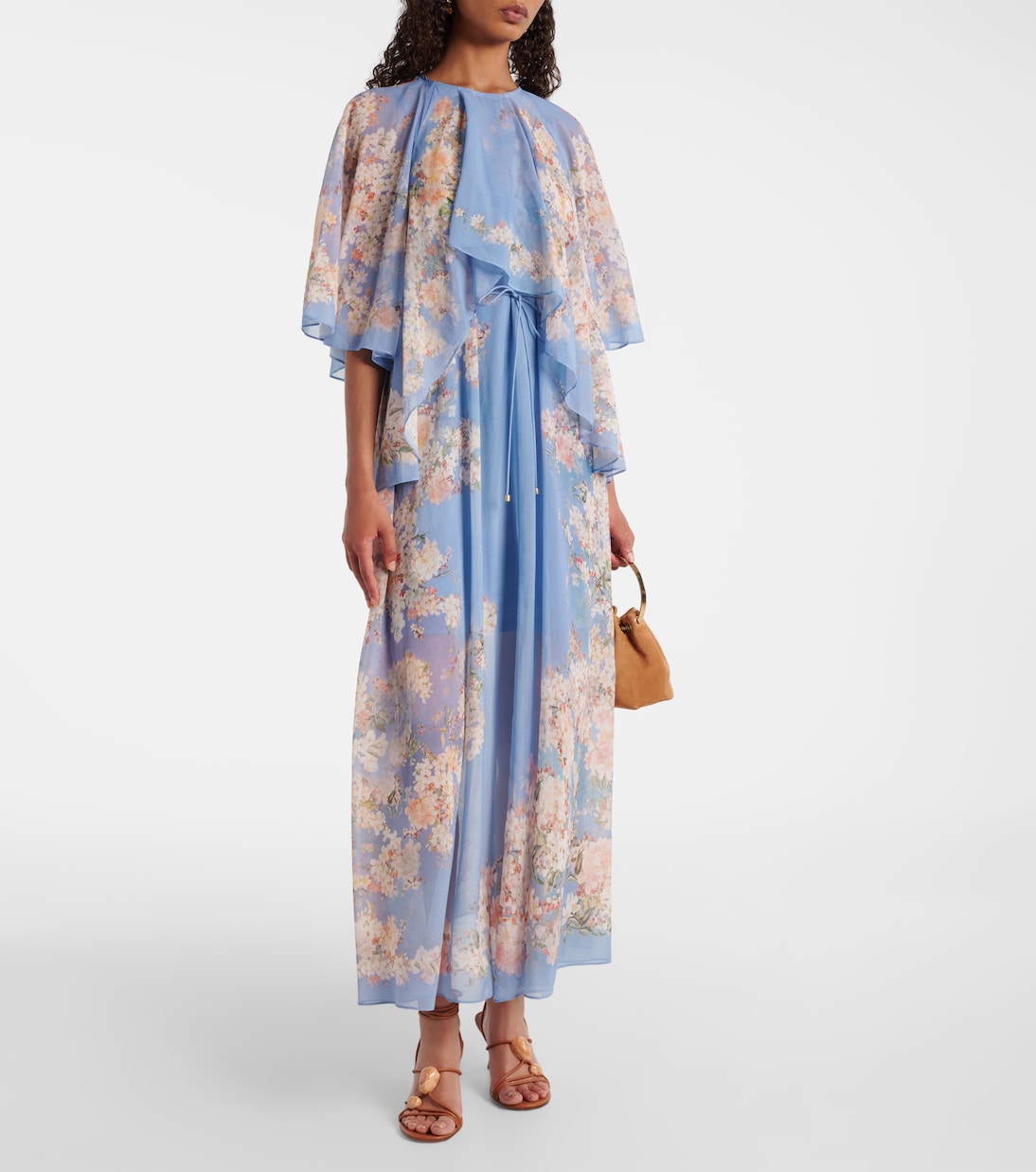 Robe longue Cascadian en coton et soie | Zimmermann