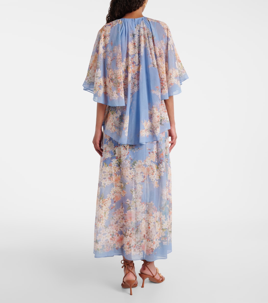 Robe longue Cascadian en coton et soie | Zimmermann