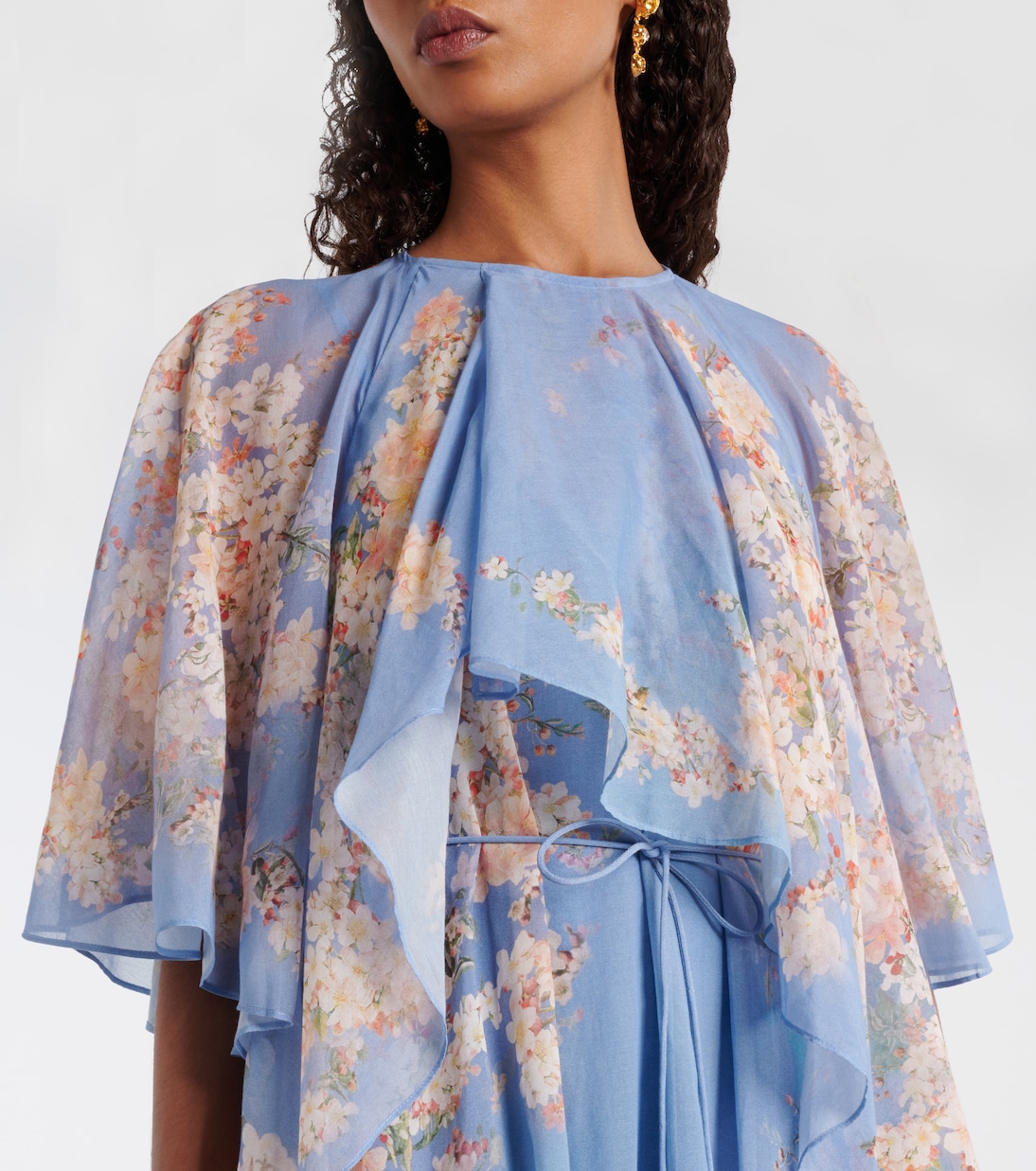 Robe longue Cascadian en coton et soie | Zimmermann