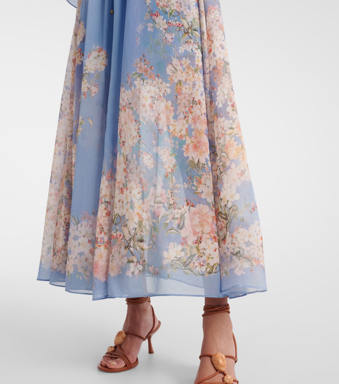 Robe longue Cascadian en coton et soie | Zimmermann