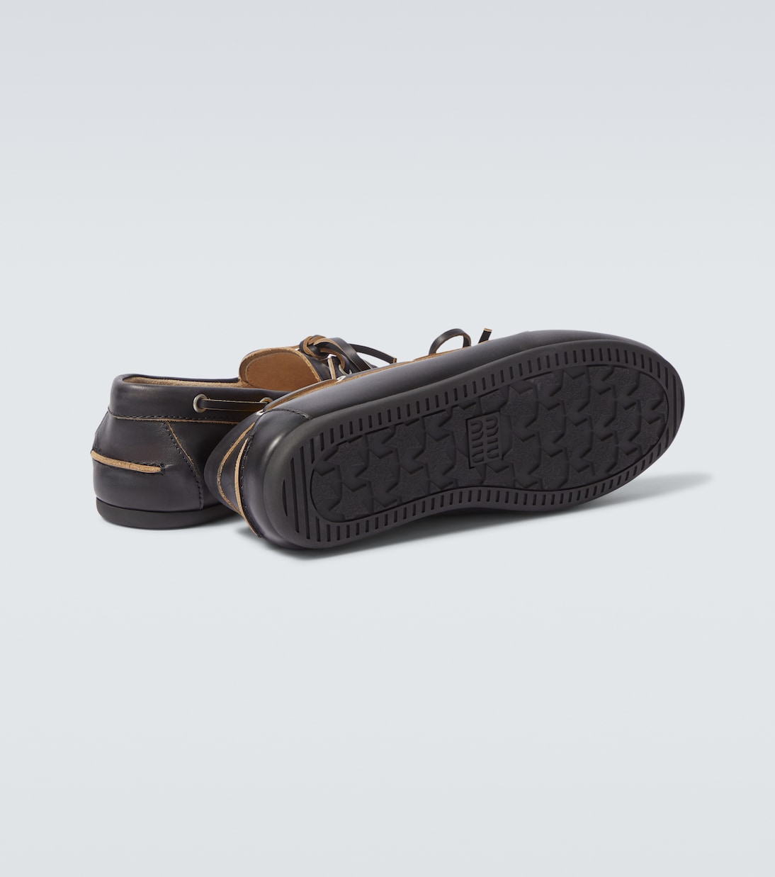 Logo leather boat shoes | Miu Miu