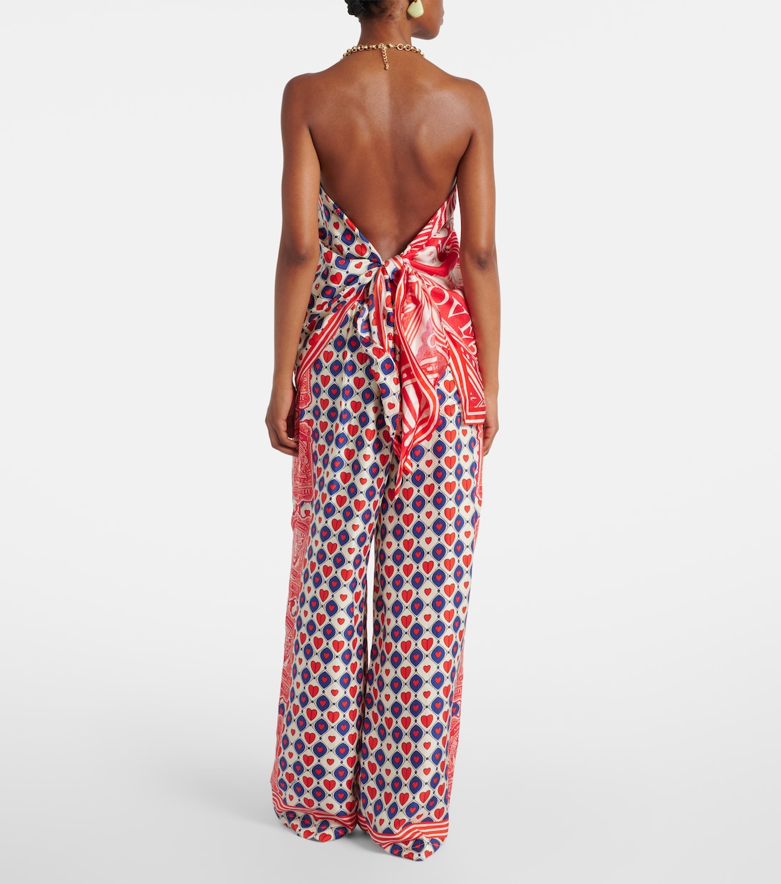 Rinse & Roar embellished printed silk top | Camilla