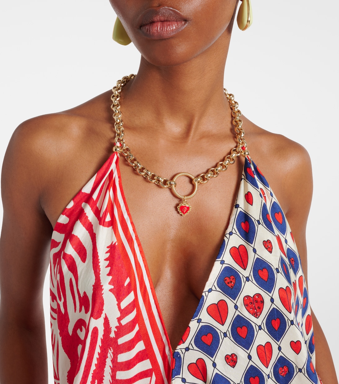 Rinse & Roar embellished printed silk top | Camilla