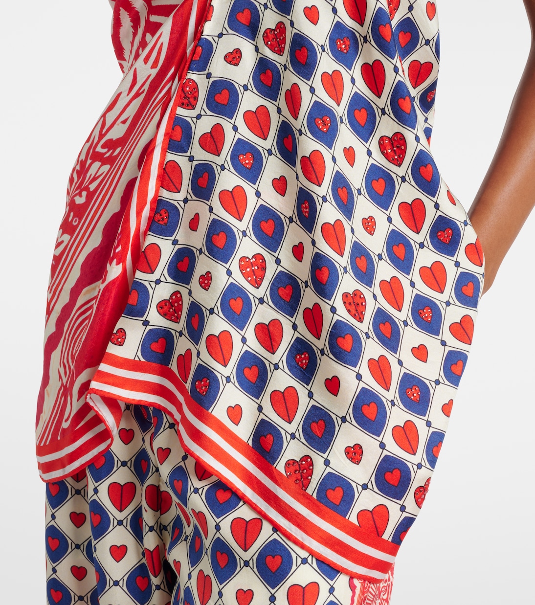Rinse & Roar embellished printed silk top | Camilla