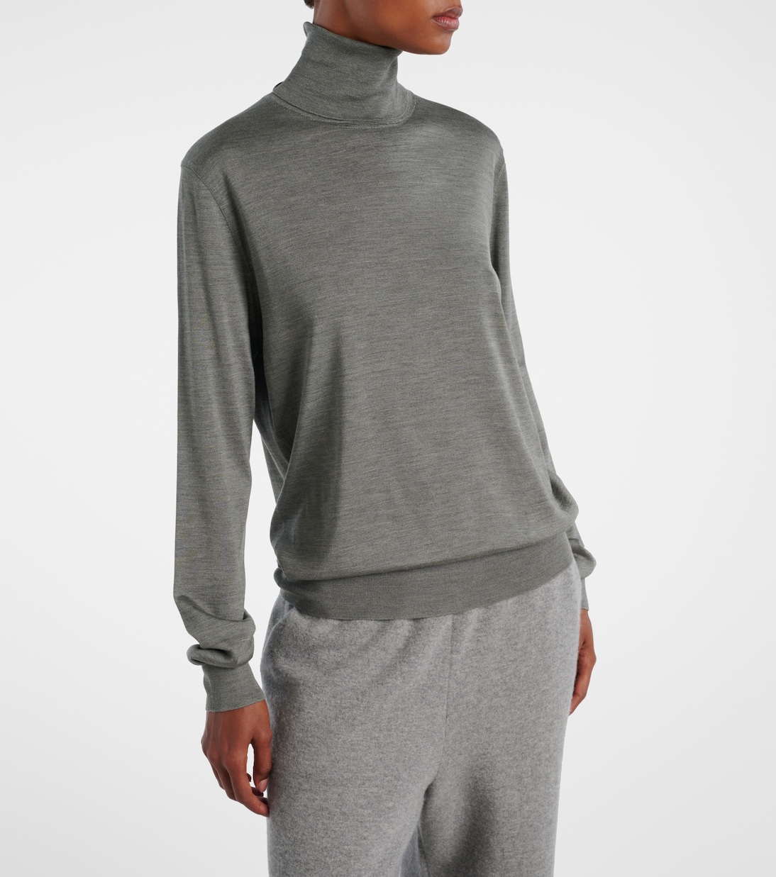Liwen silk turtleneck top | The Row