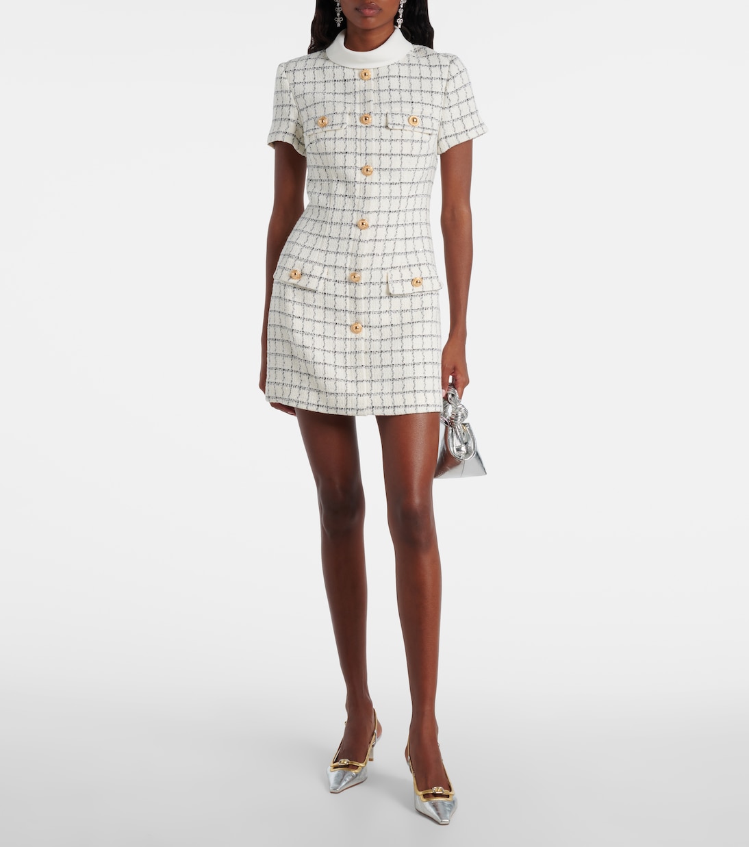 Checked bouclé minidress | Self-Portrait