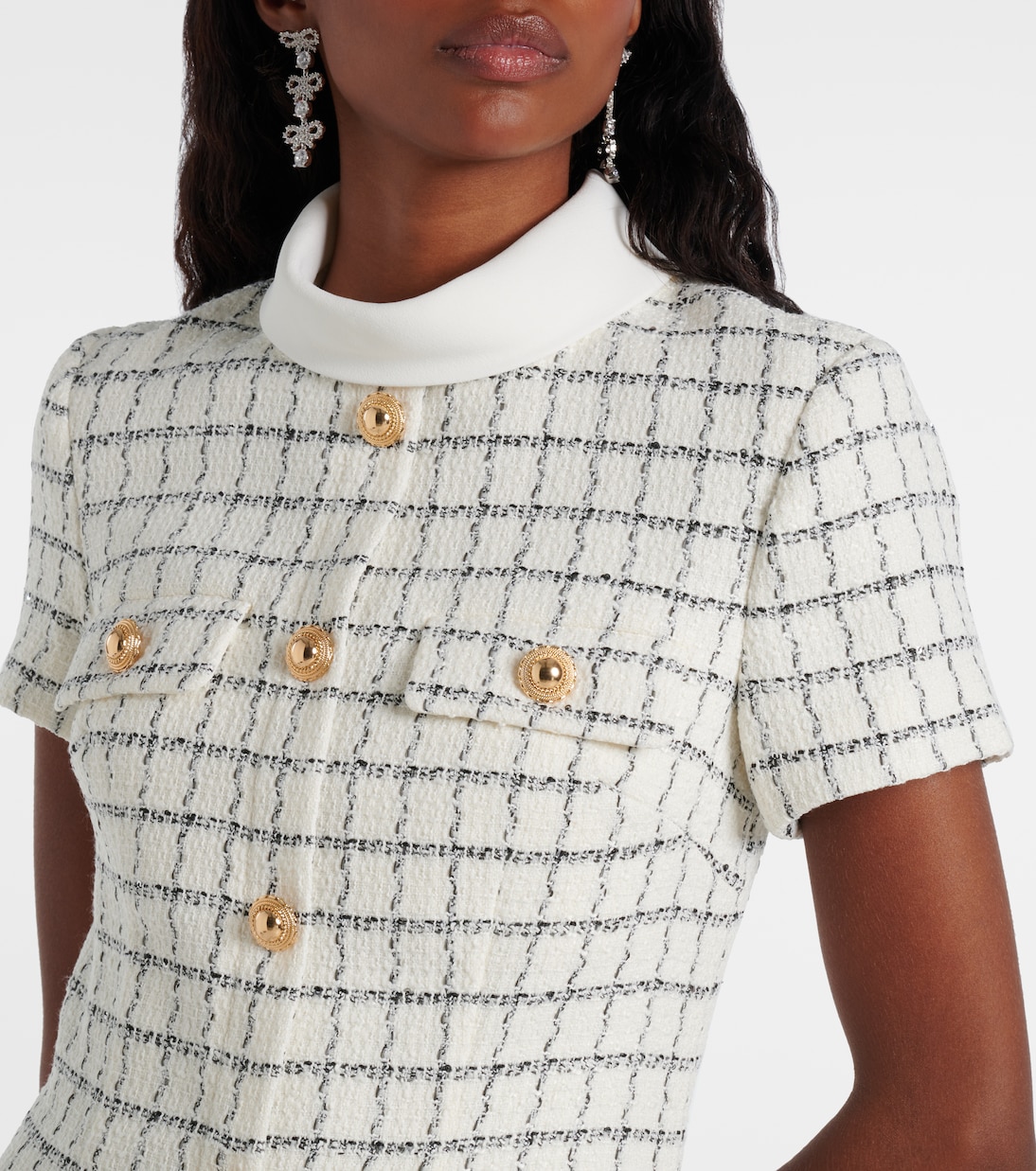 Checked bouclé minidress | Self-Portrait