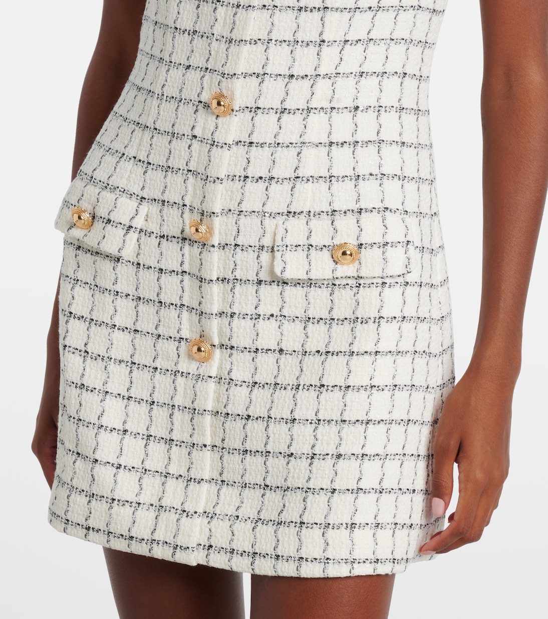 Checked bouclé minidress | Self-Portrait
