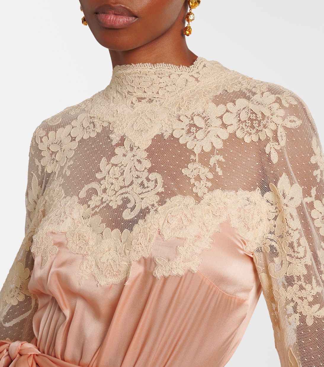 Hypnotic silk satin and lace gown | Zimmermann
