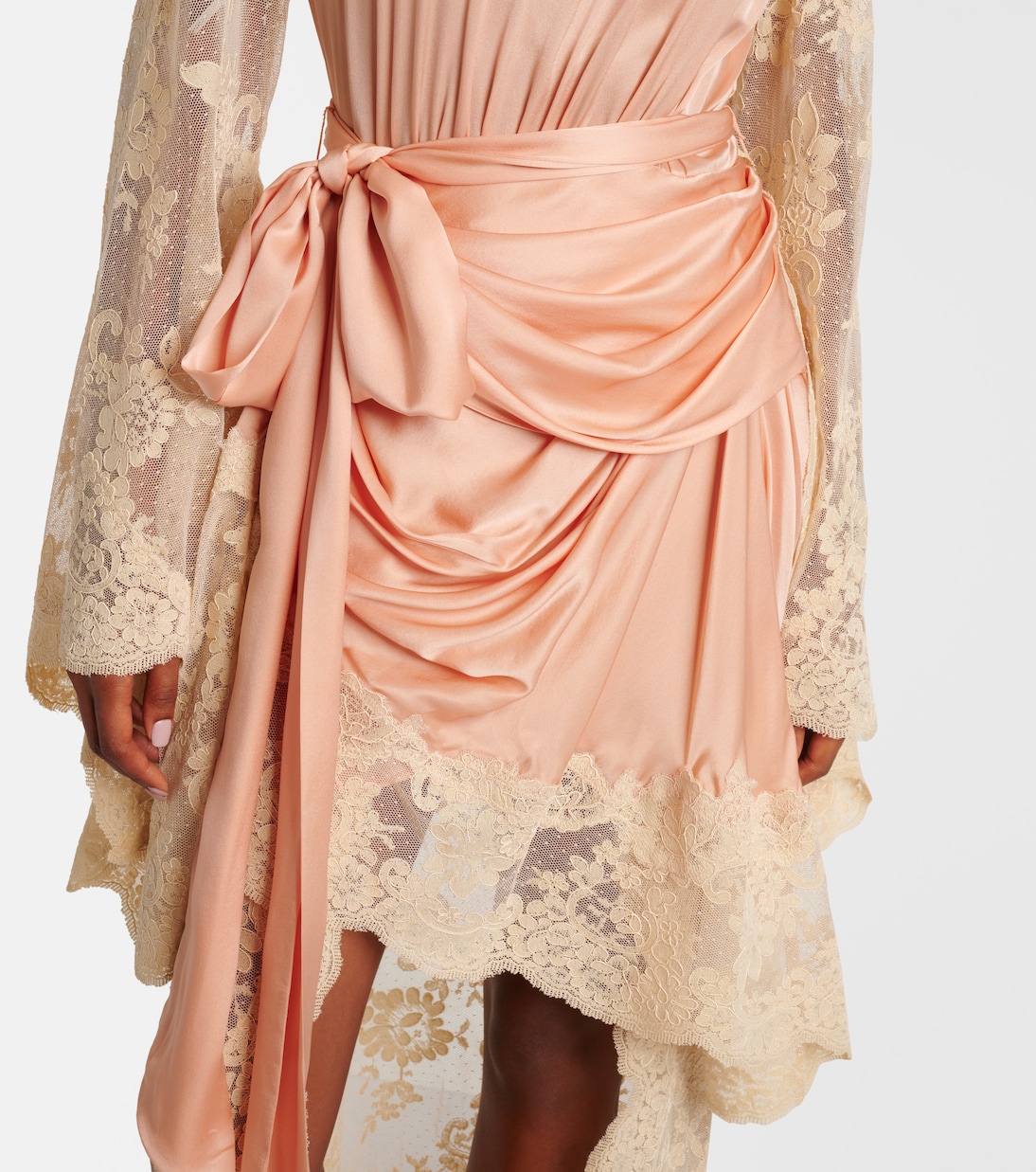 Hypnotic silk satin and lace gown | Zimmermann