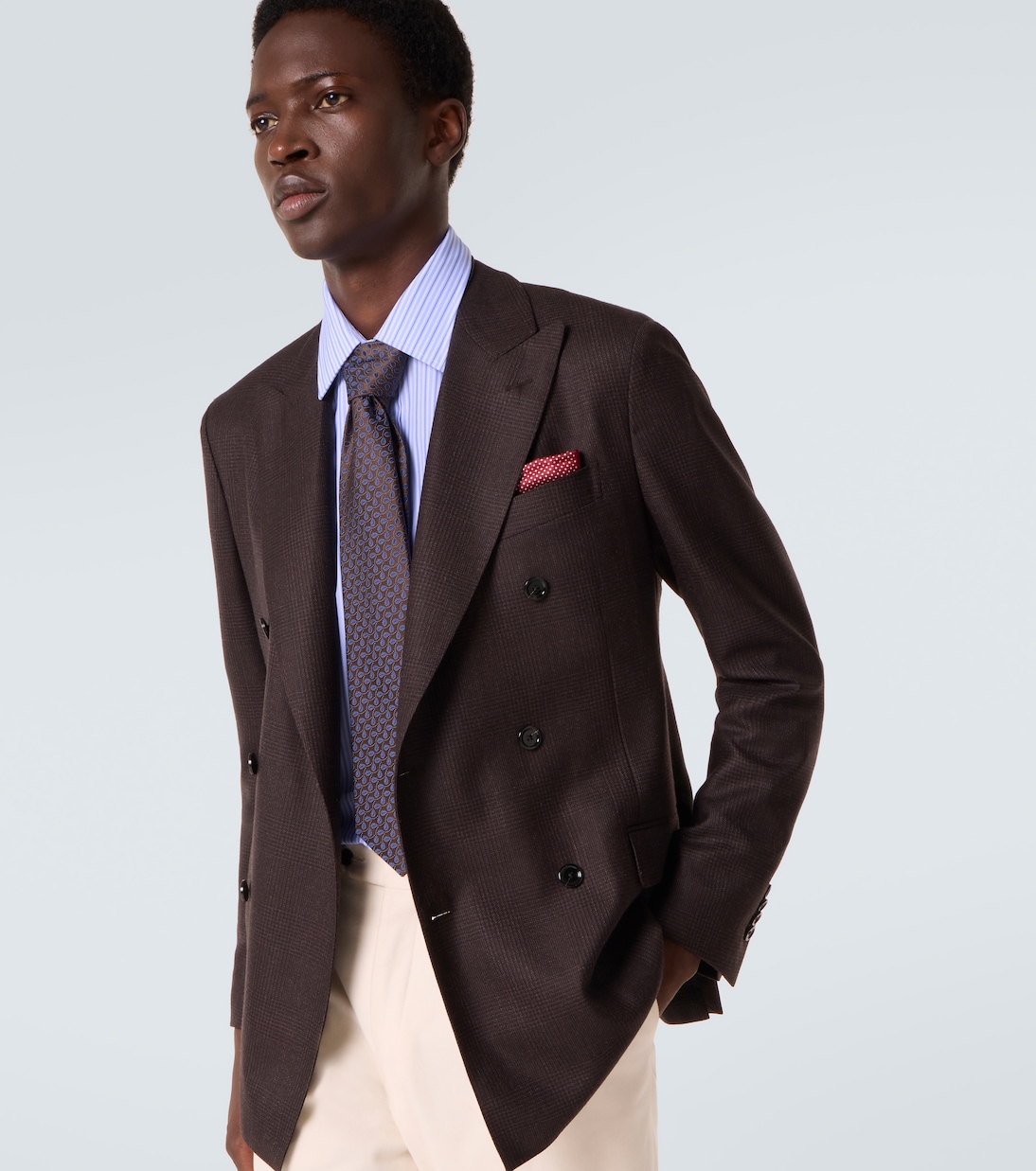 Embroidered silk tie | Charvet
