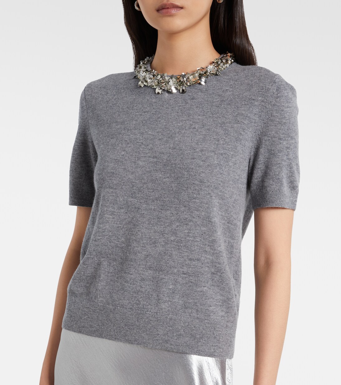 Embellished wool and cashmere top | Tory Burch