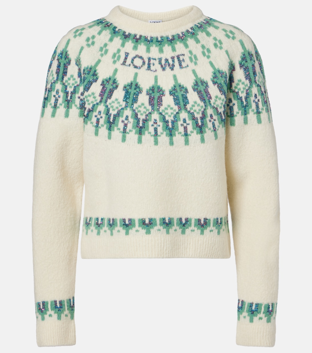 Fair Isle sequined wool-blend sweater | Loewe