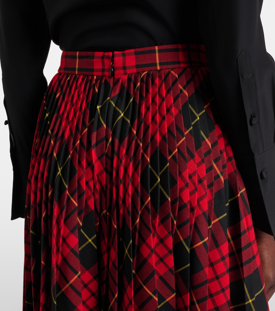 Jupe midi McQueen en tartan | McQueen