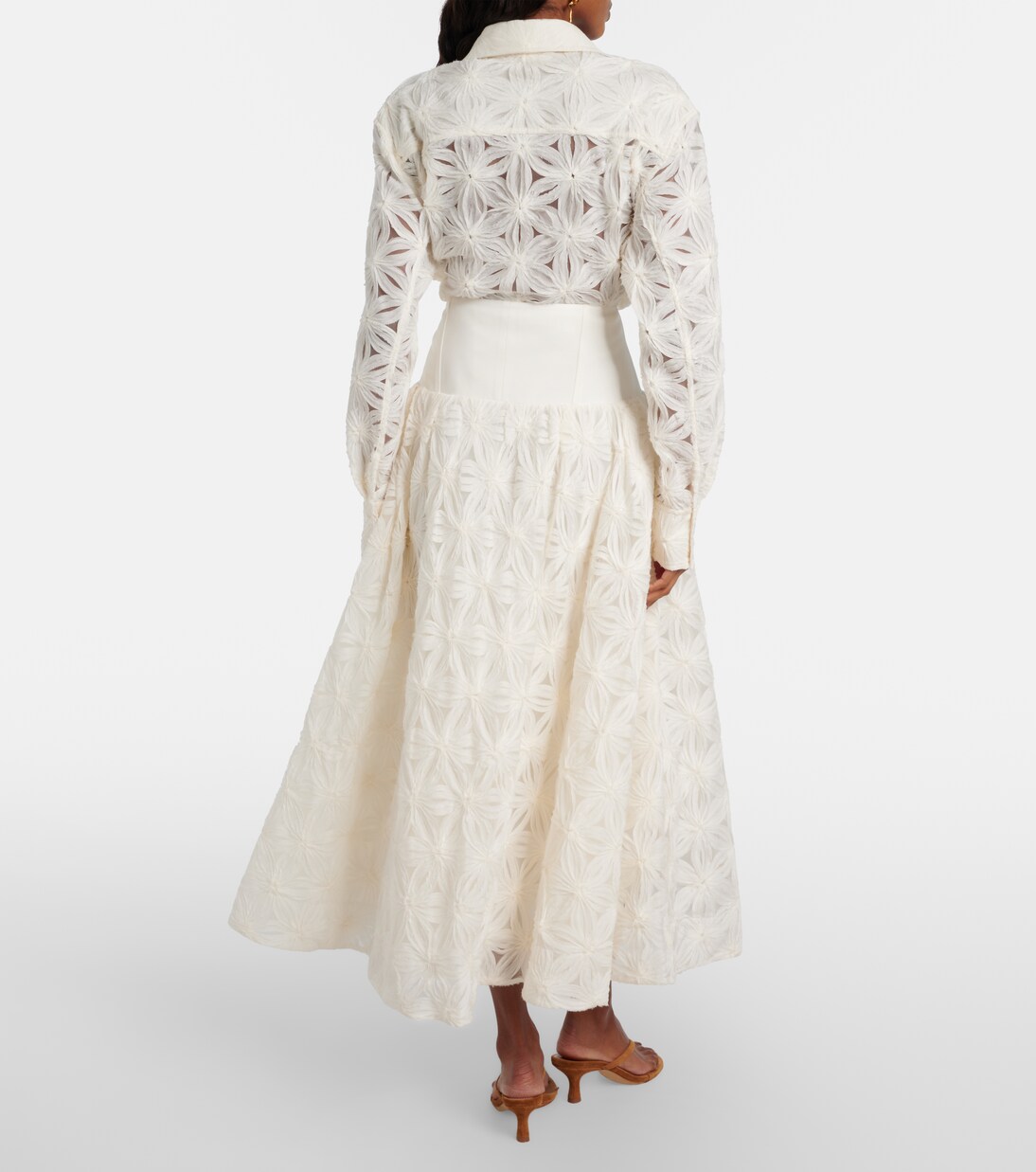 Mindy embroidered midi skirt | Simkhai