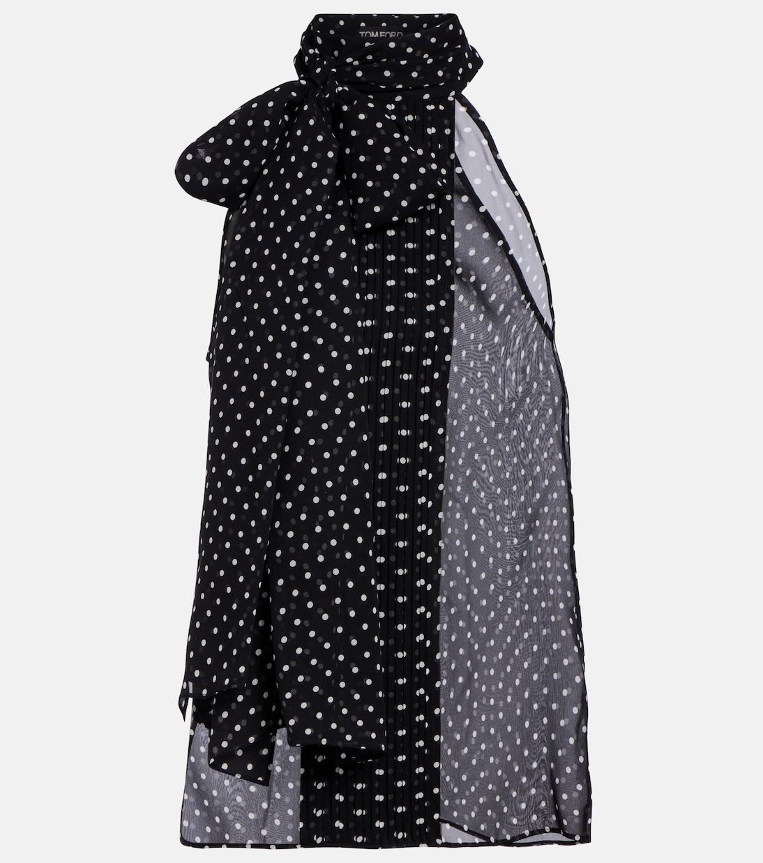 Draped polka-dot silk blouse | Tom Ford