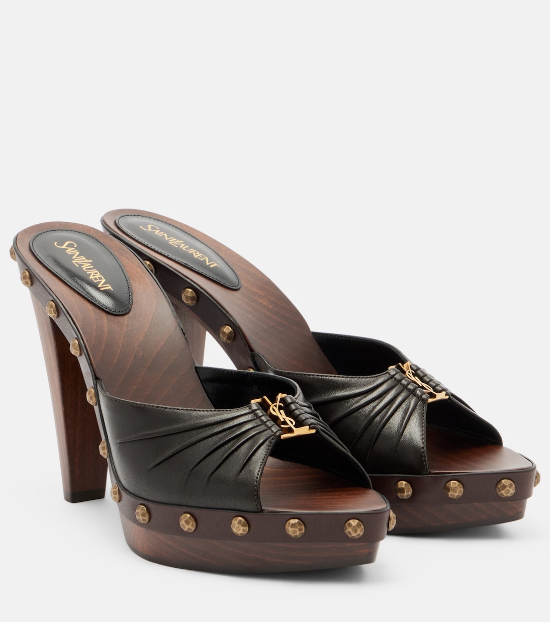 Babylone Cassandre leather platform mules | Saint Laurent