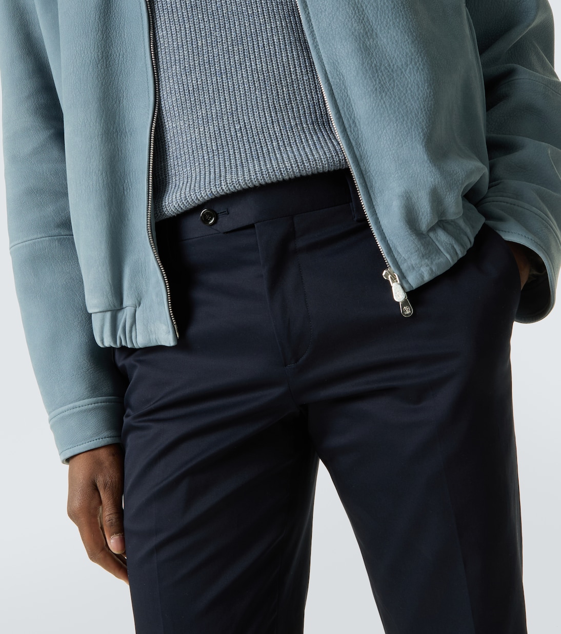 Pantalones slim de algodón de tiro medio | Lardini