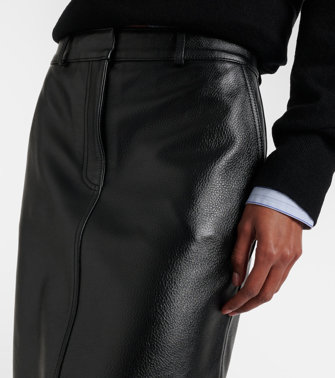 Leather midi skirt | Toteme