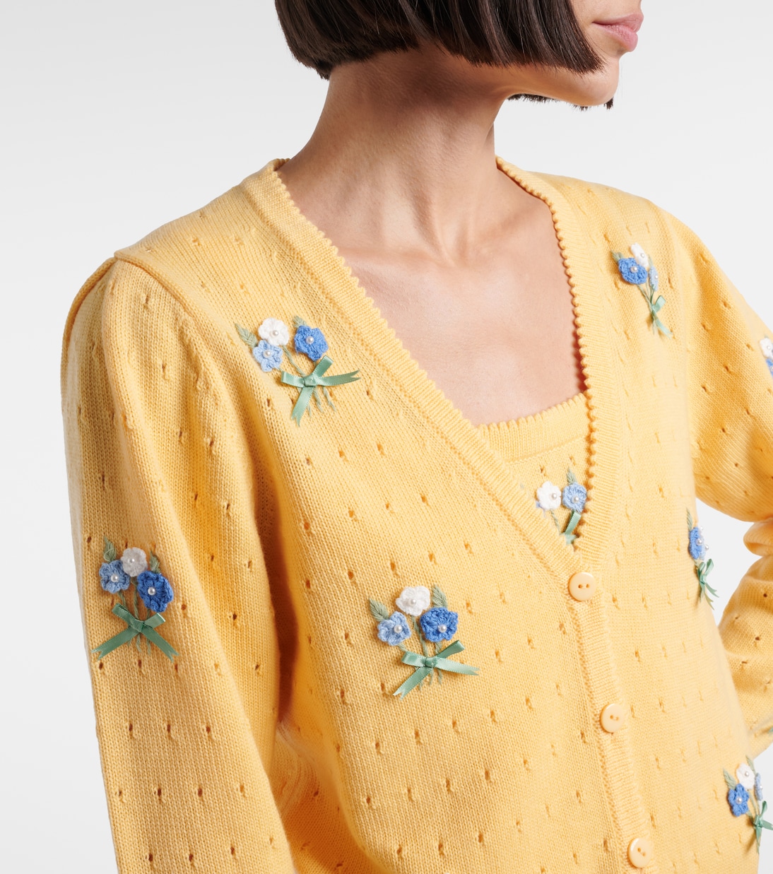 Merinda embroidered pointelle wool cardigan | Rixo