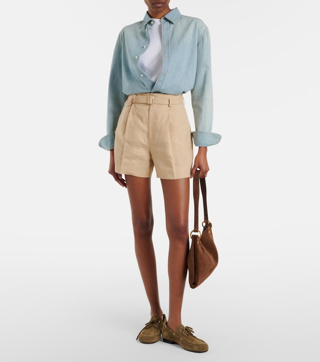 Belted linen shorts | Ralph Lauren Collection