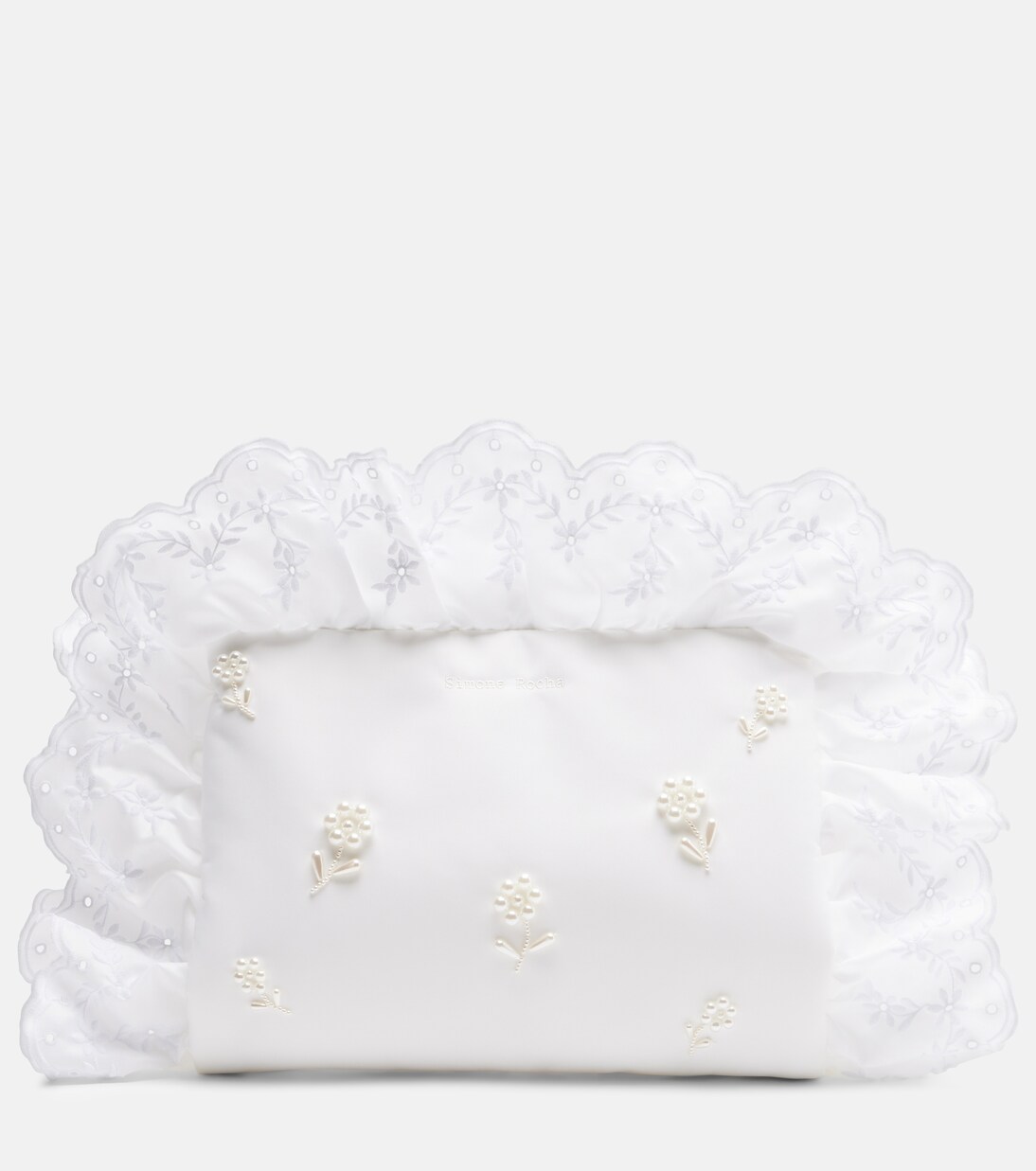 Pillowcase embellished ruffled clutch | Simone Rocha