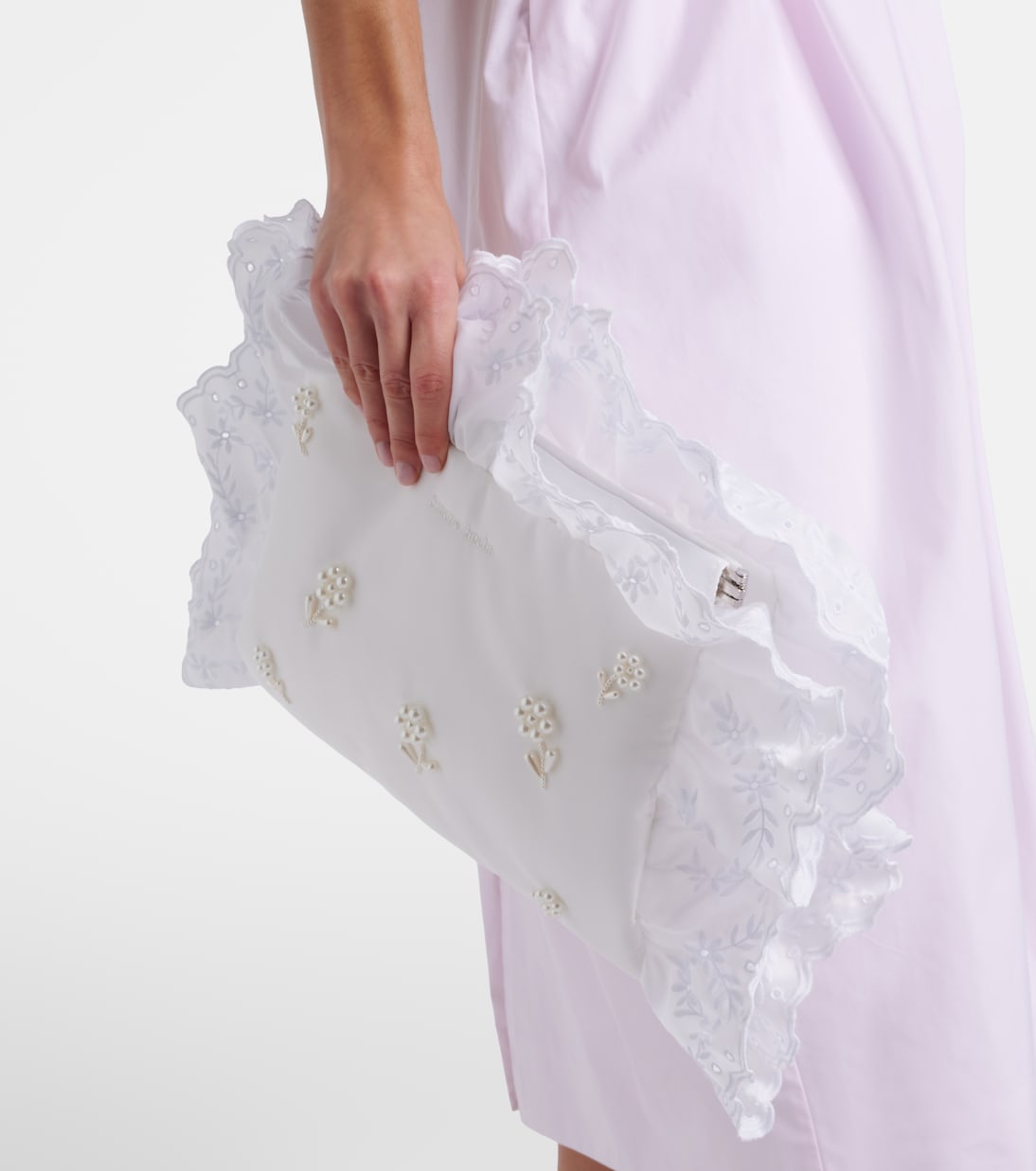 Pillowcase embellished ruffled clutch | Simone Rocha