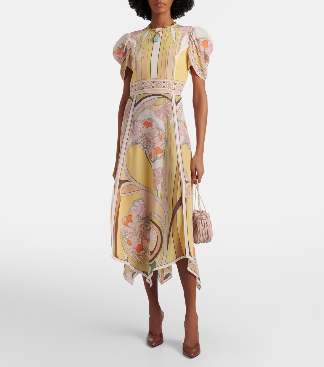 Cherie floral silk midi dress | La DoubleJ