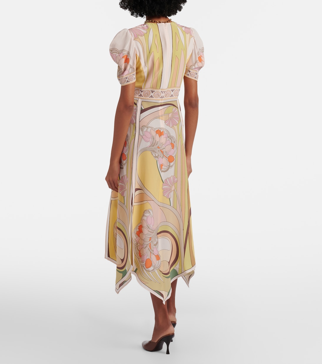 Cherie floral silk midi dress | La DoubleJ