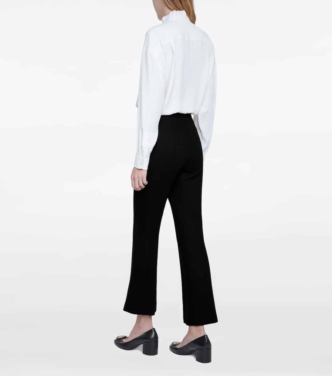 Pantalones rectos de crepé y sarga | Tory Burch
