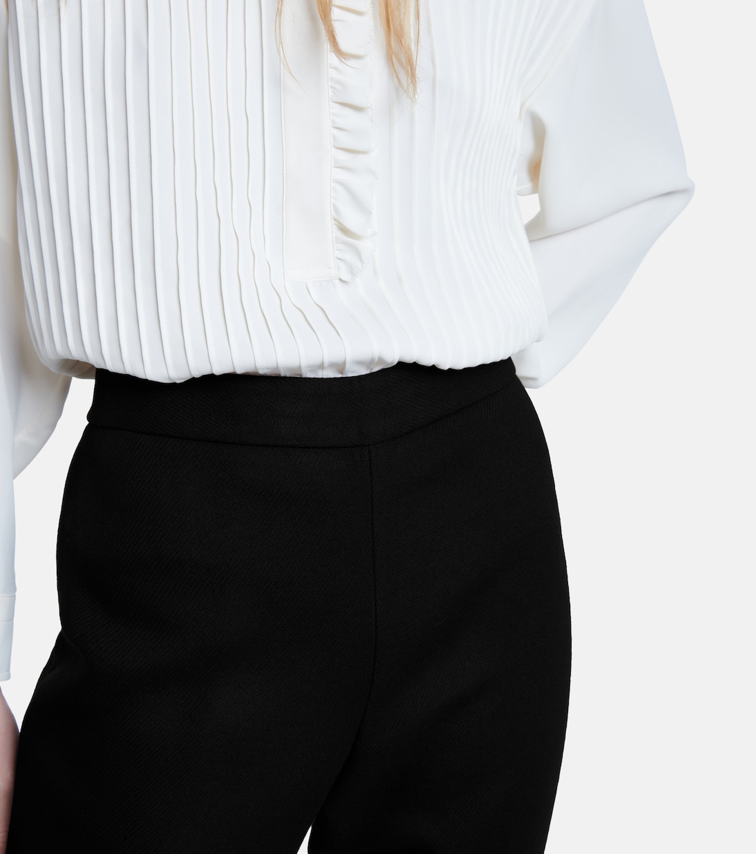 Pantalones rectos de crepé y sarga | Tory Burch