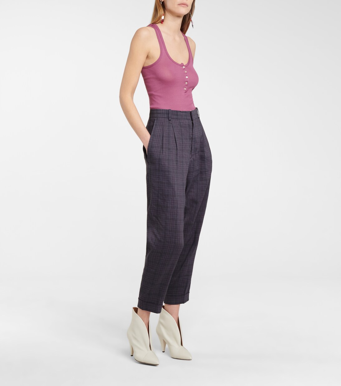 Karierte Hose Lowea mit Leinenanteil | Marant Etoile