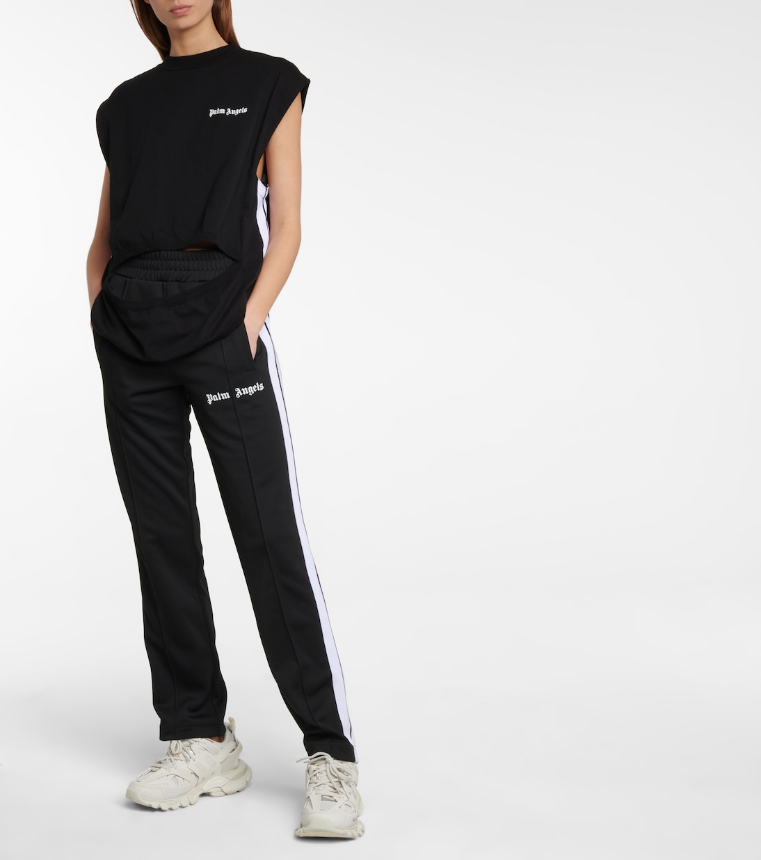 Cutout cotton jersey tank top | Palm Angels