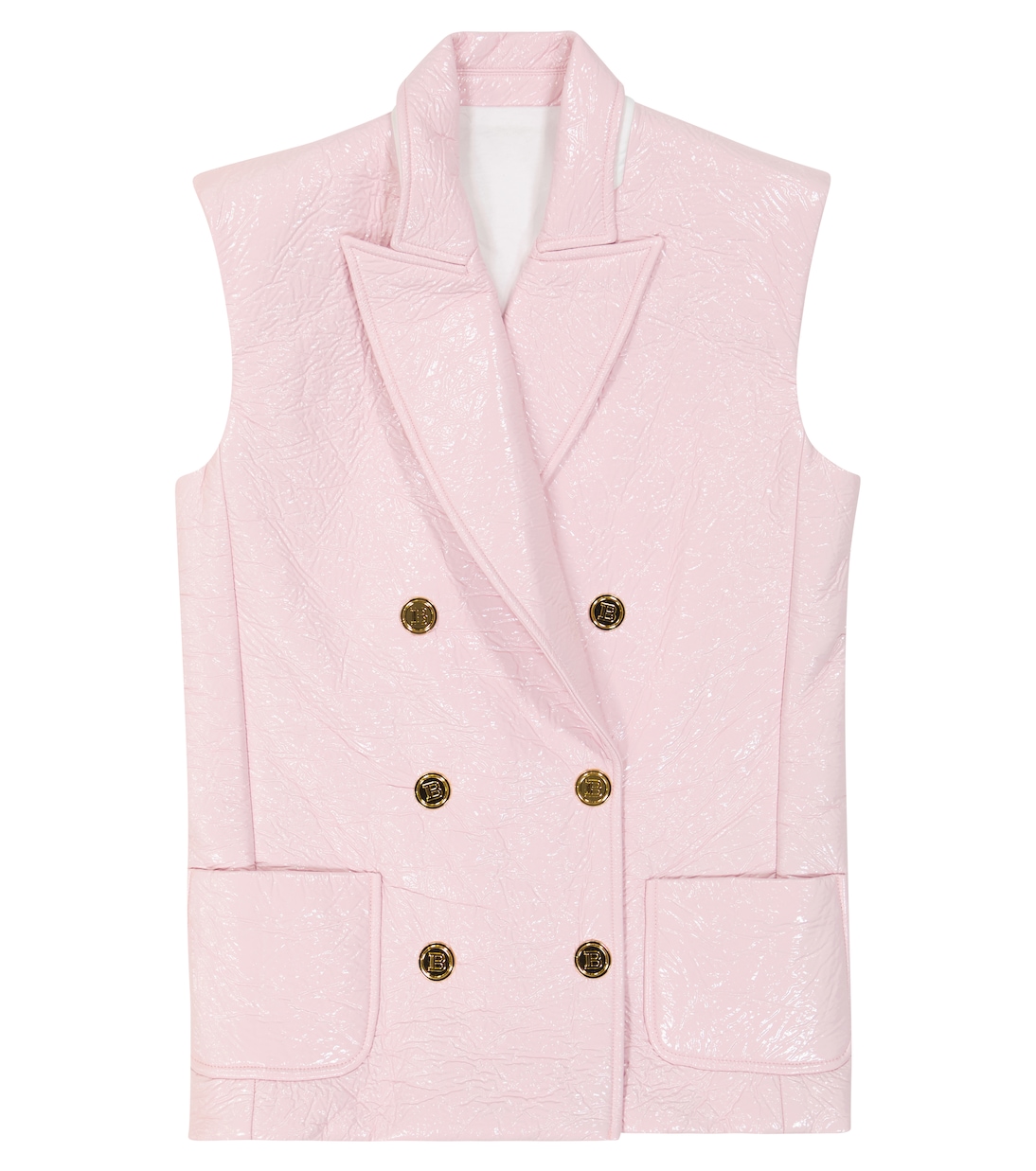 Chaleco en mezcla de algodón revestido | Balmain Kids