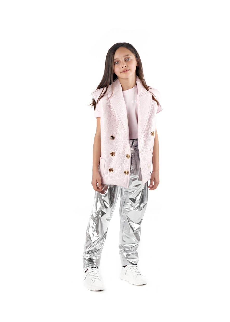 Chaleco en mezcla de algodón revestido | Balmain Kids
