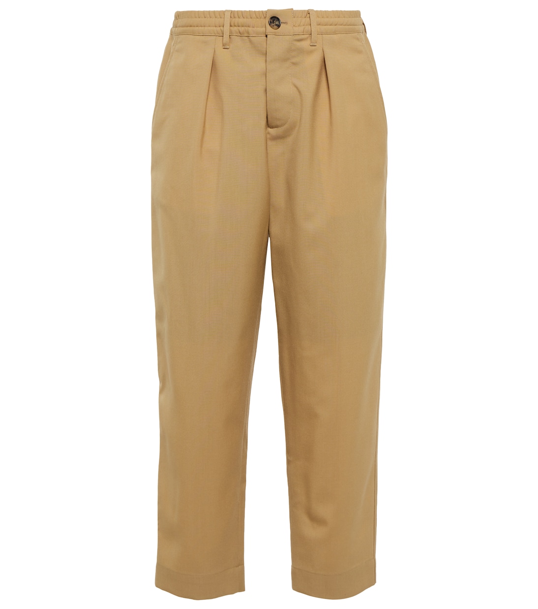 High-rise pleated wool crop pants | Marni