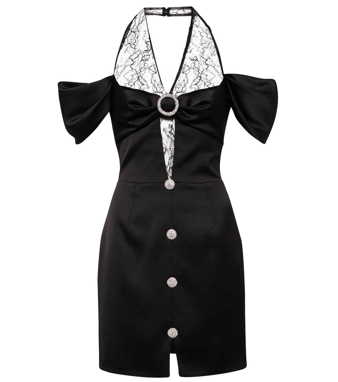 Minikleid aus Satin mit Spitze | Rasario