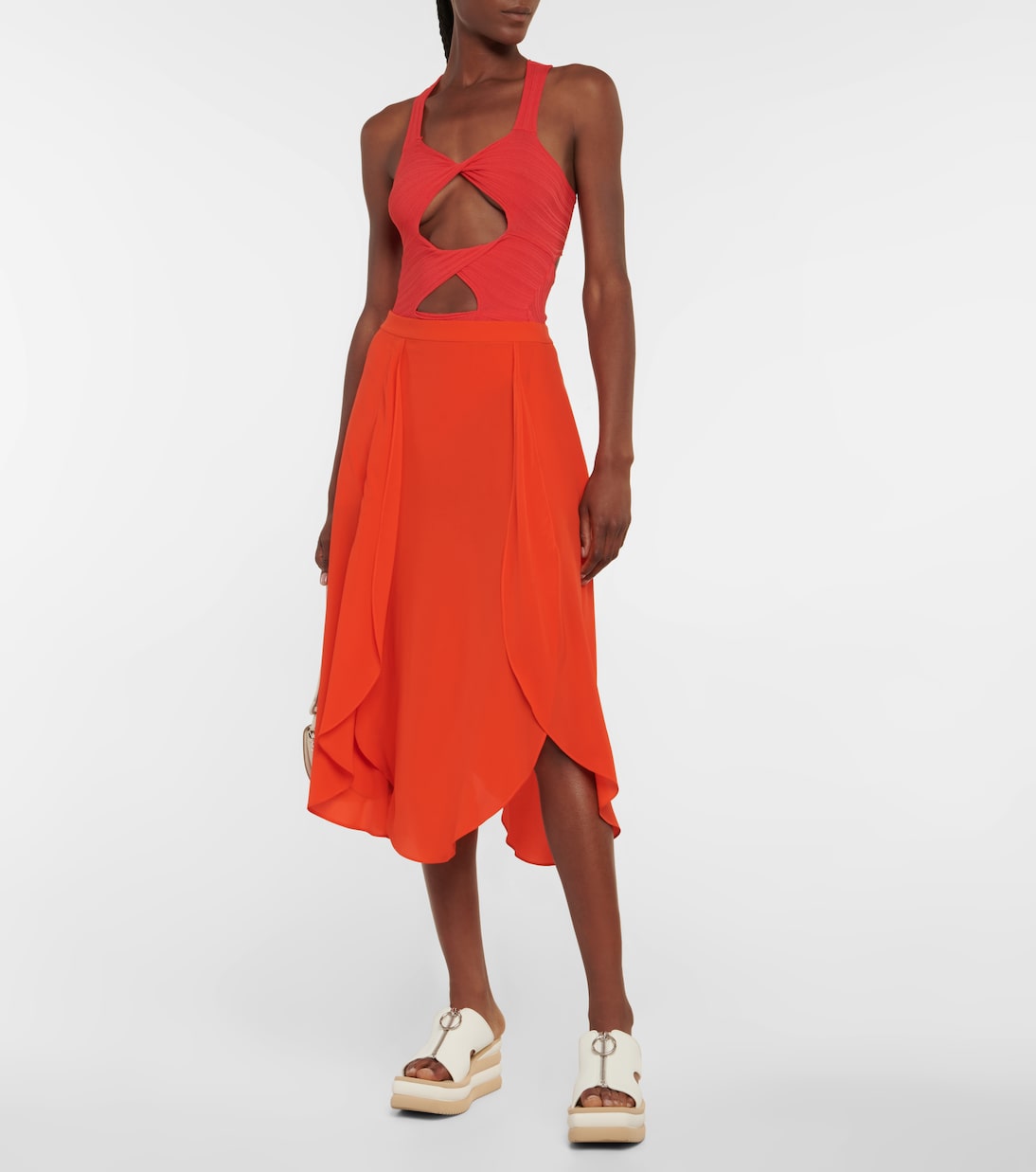 Falda midi de seda | Stella McCartney