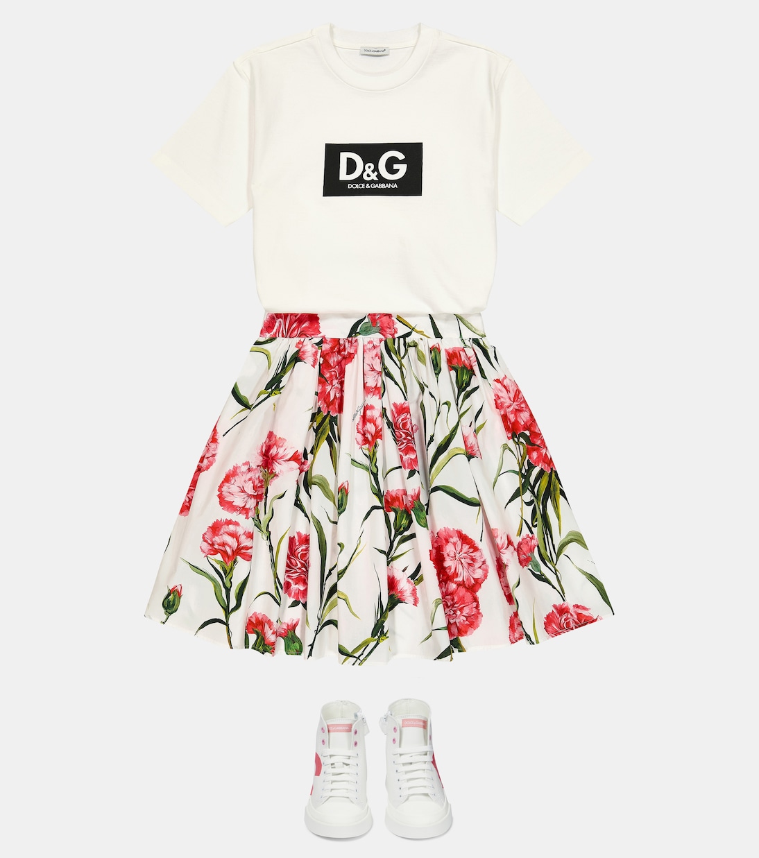 Top en coton à fleurs | Dolce&Gabbana Kids
