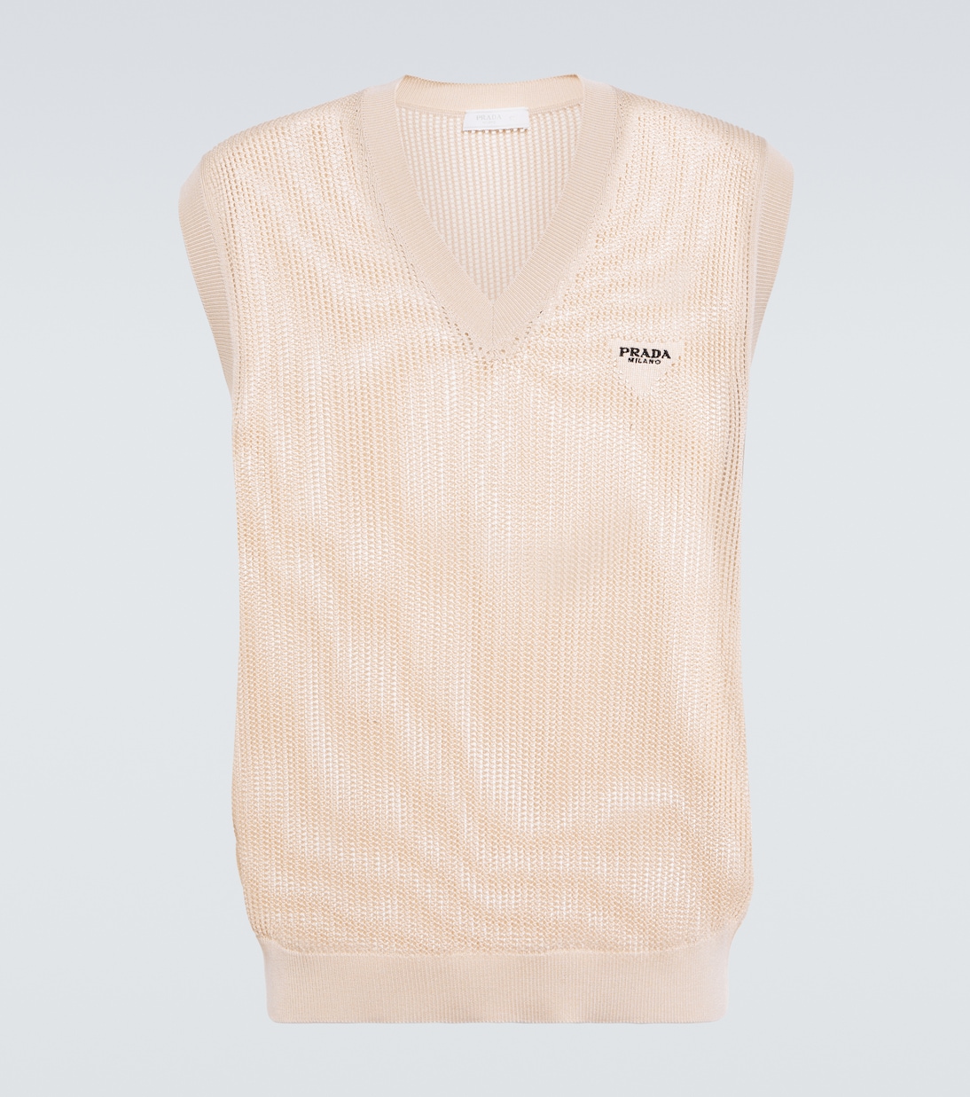 Gilet in mesh di cotone e seta | Prada