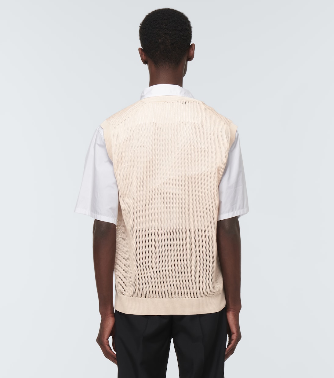 Gilet in mesh di cotone e seta | Prada