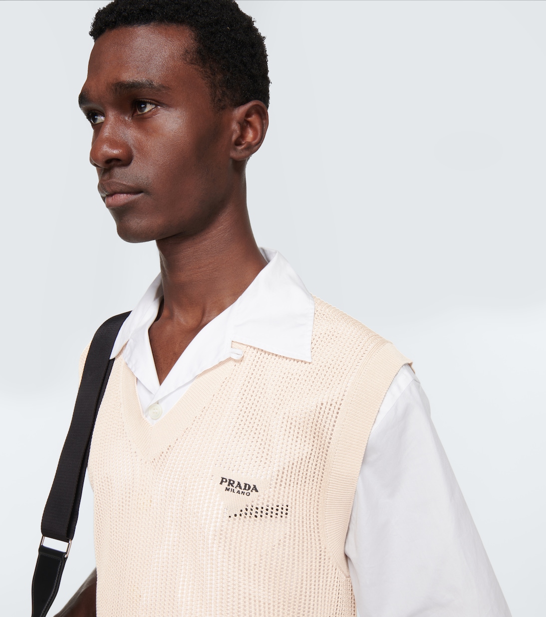 Gilet in mesh di cotone e seta | Prada
