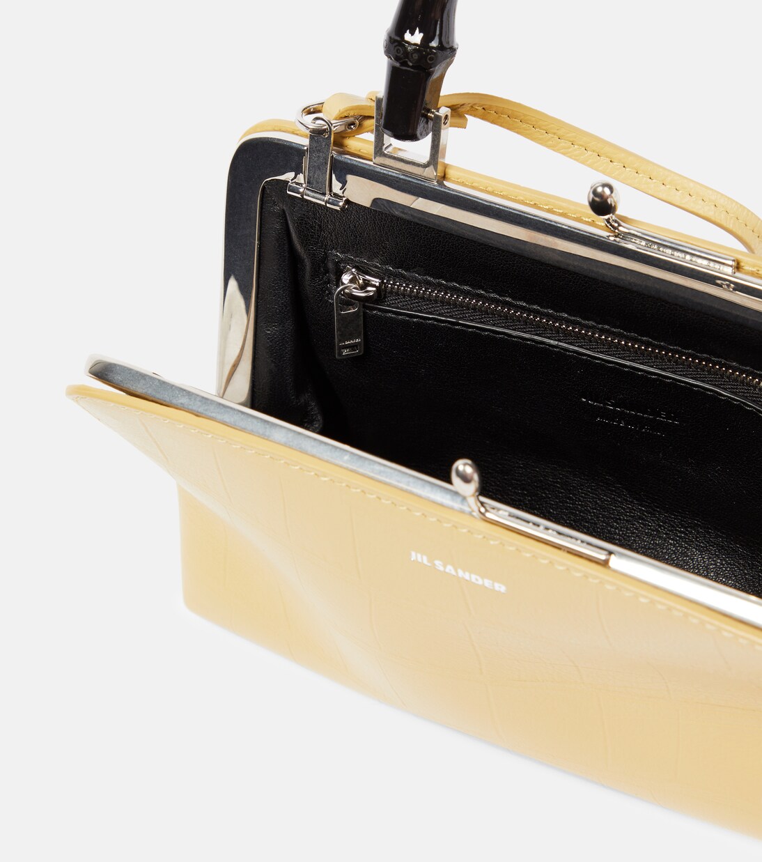 Mini croc-embossed leather crossbody bag in neutrals - Jil