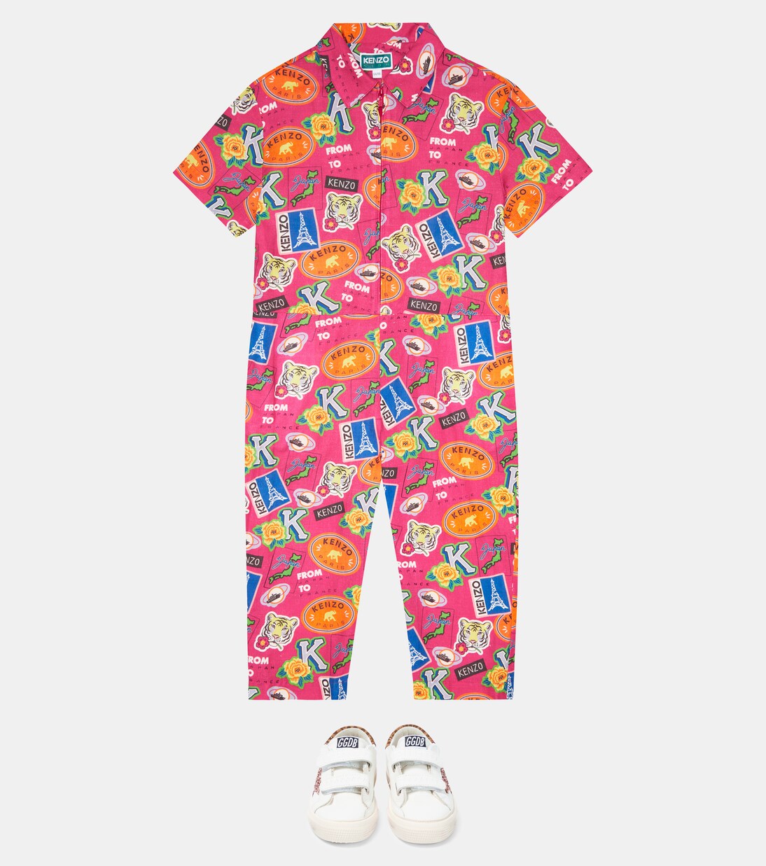 Mono de lino y algodón estampado | Kenzo Kids