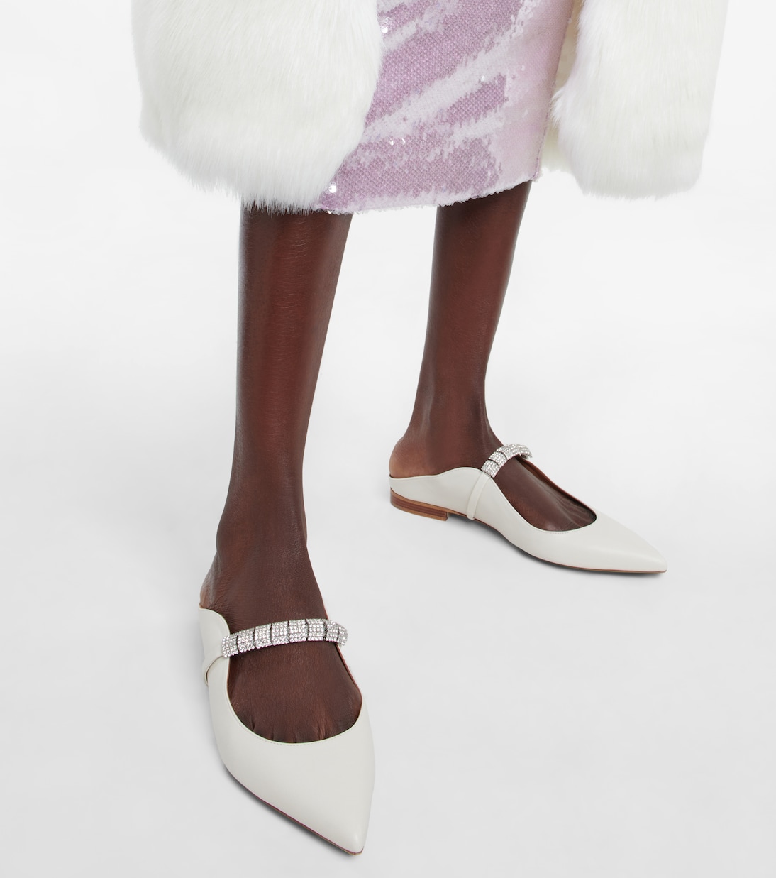 Bella embellished leather slippers | Malone Souliers