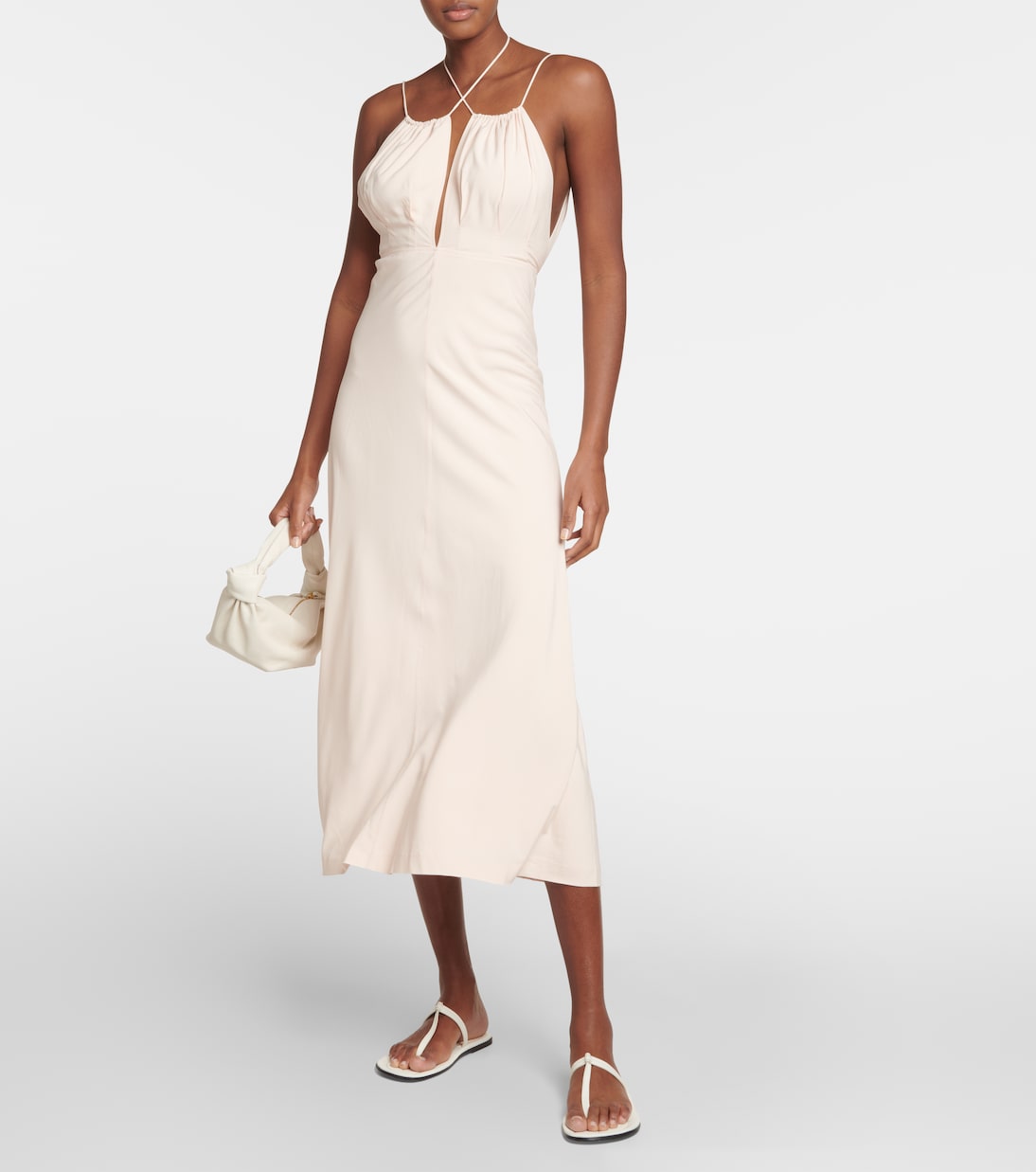 Halterneck silk maxi dress | Toteme